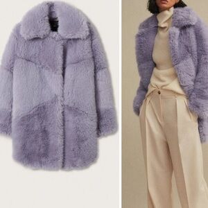 Mango Lavender Faux Fur Coat